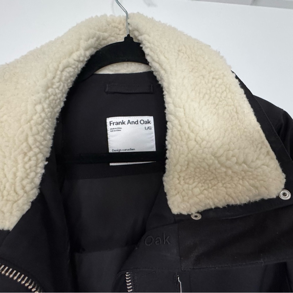 Black Parka with Cream Collar - Picture 3 of 6